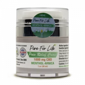 a jar with CBD cream for pain relief awesome effect