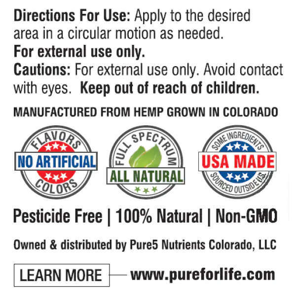 PRC-Pure For Life™ 1000 mg Pain Relief Cream - 1 Oz Airless Jar