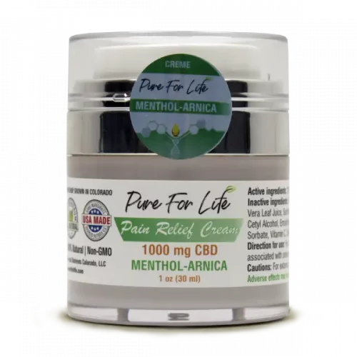 Pure For Life™ 1000 mg Pain Relief Cream - 1 Oz Airless Jar