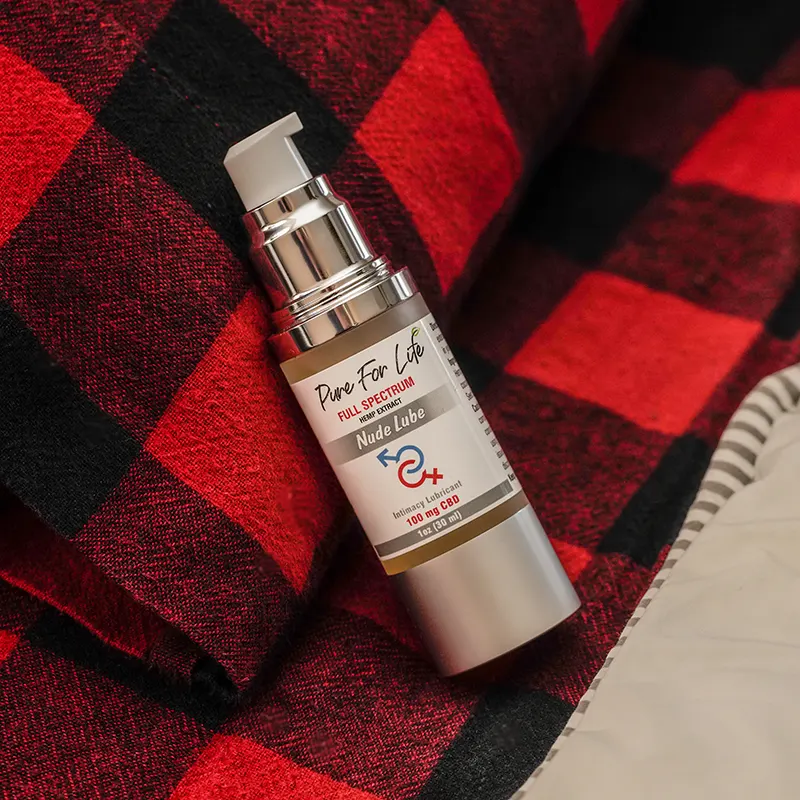 Pure For Life™ 100mg CBD Nude Lube – Natural Full Spectrum CBD Lubricant-with-cannabidiol-oil