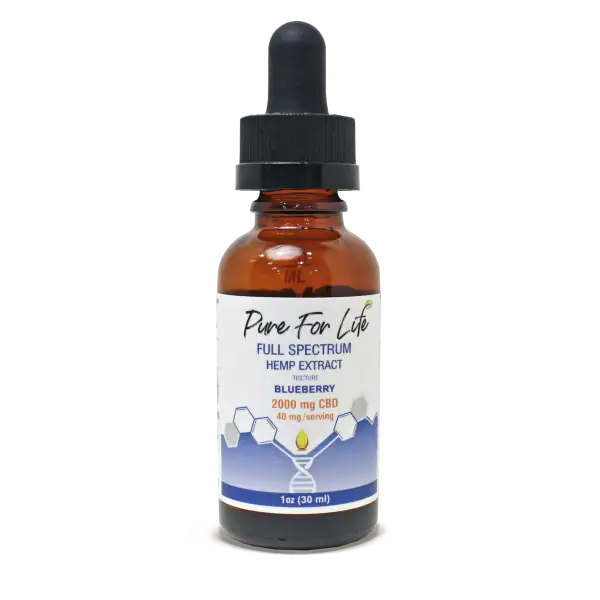 Pure For Life™ 2000mg Full Spectrum Hemp Oil CBD -Tincture_Blueberry