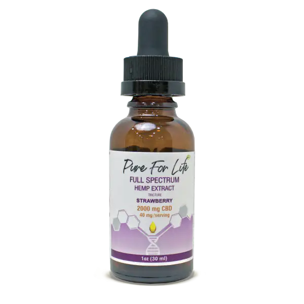 Pure For Life™ 2000mg Full Spectrum Hemp Oil CBD Tincture_Strawberry_2000mg-cbd