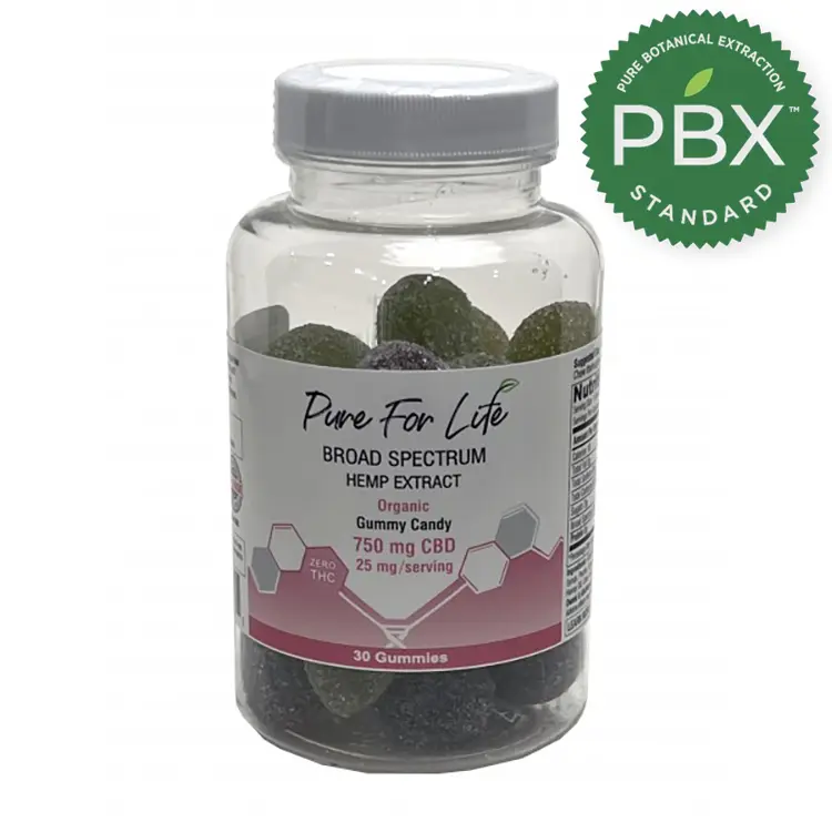 Pure for Life Organic Broad Spectrum CBD Gummies 25mg-high-quality-cbd-PBX