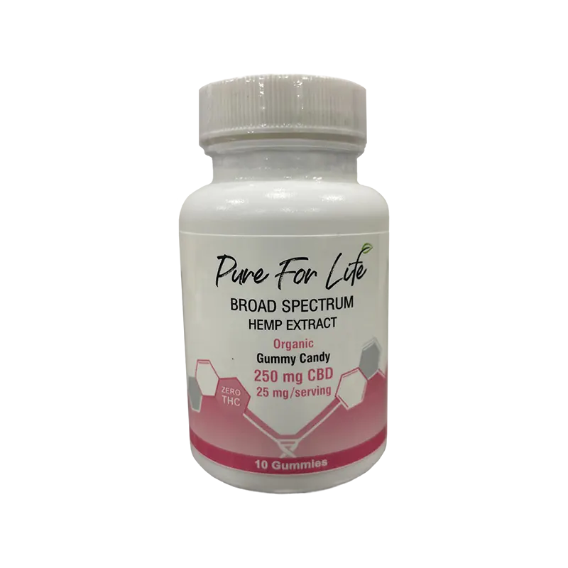 Pure for Life Organic Broad Spectrum CBD Gummies 25mg