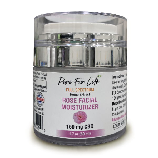 Pure for life Rose Facial Moisturizer with 150Mg CBD