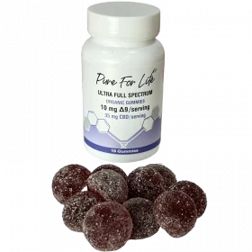 Ultra-full-spectrum Pure for Life™ Organic Full Spectrum CBD & THC Gummies 500mg CBD + 100mg THC