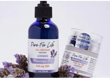 Lavender cbd massage oil and healing cream with arnica