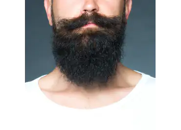 man with a beard that has cbd oil in it