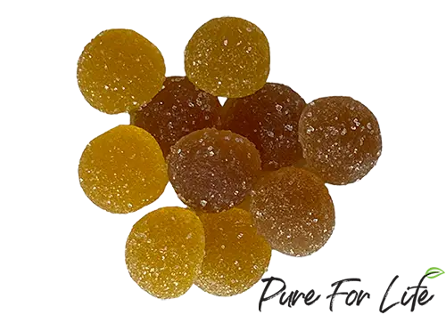 10mg cannabis gummies 10 pcs with orange color and the brand name Pure For Life