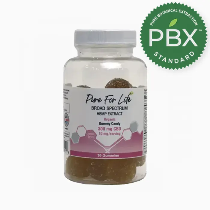 Pure for Life Organic Broad Spectrum CBD Gummies - Pure botanical extraction