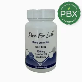 Pure for Life Sleep Gummies 45 mg CBD + 45 mg CBN, created using Pure Botanical Extraction (PBX) technology